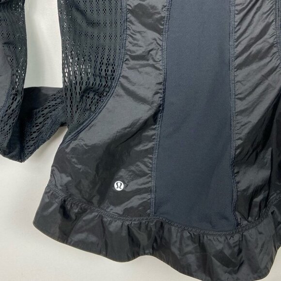 Lululemon Black Mesh Running Jacket Coat Size 4 Lightweight Nothin Hide Travel - Picture 14 of 16